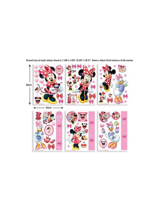 Παιδικά Αυτοκόλλητα Τοίχου Walltastic Minnie Mouse Decor Kit 79 Room Stickers