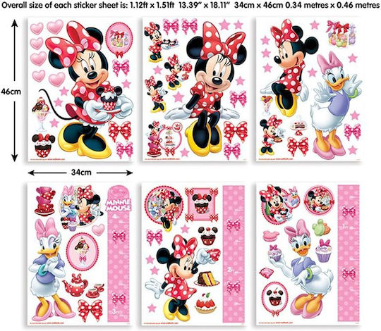 Декоративен комплект Walltastic Minnie Mouse 79 стикера за стая за деца