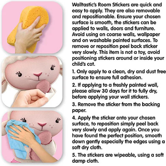Παιδικά Αυτοκόλλητα Τοίχου Walltastic Doc Mcstuffins Decor Kit 59 Room Stickers