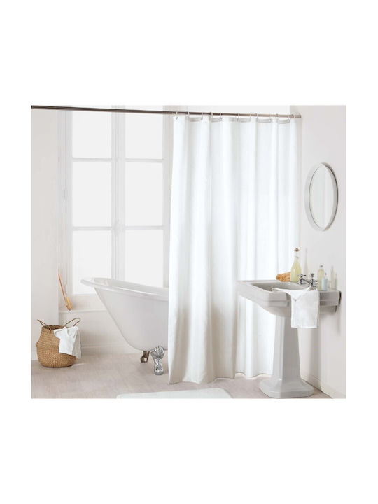 Flamingo L-c Essencia Fabric Shower Curtain 180x200cm Blanc