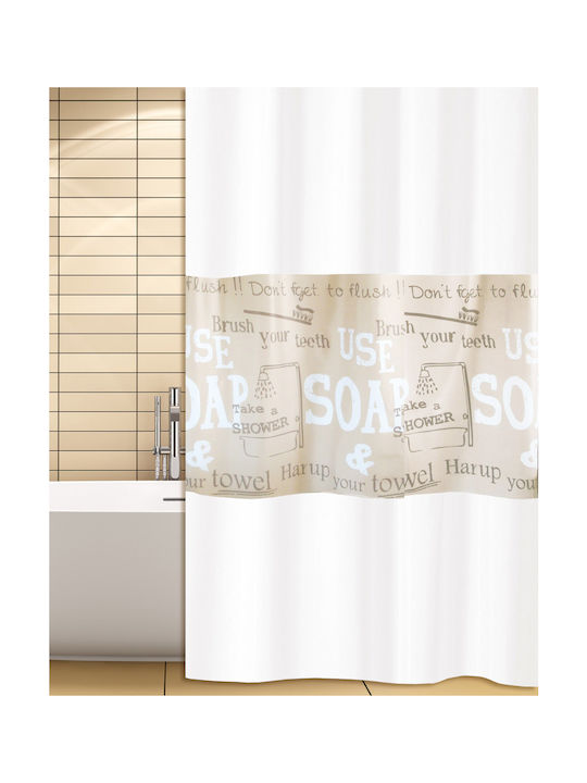 San Lorentzo Soap Fabric Shower Curtain 180x180cm Beige 2043