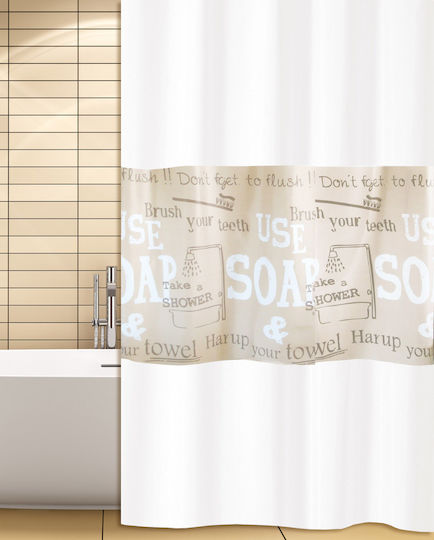 San Lorentzo Soap Κουρτίνα Μπάνιου Υφασμάτινη 180x180 cm Μπεζ