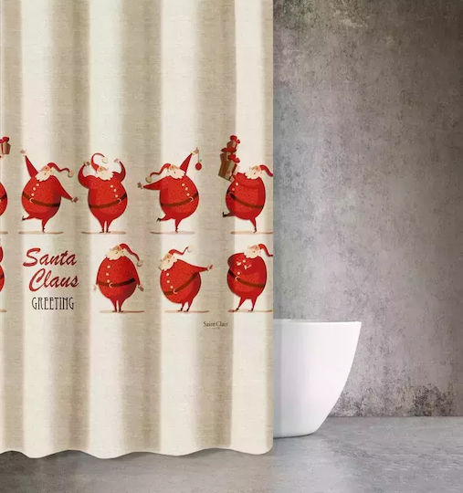 Saint Clair Christmas 404 Fabric Shower Curtain 180x200cm Beige 1728030217037 Saint Clair Christmas 404 Fabric Shower Curtain 180x200cm Beige 1728030217037