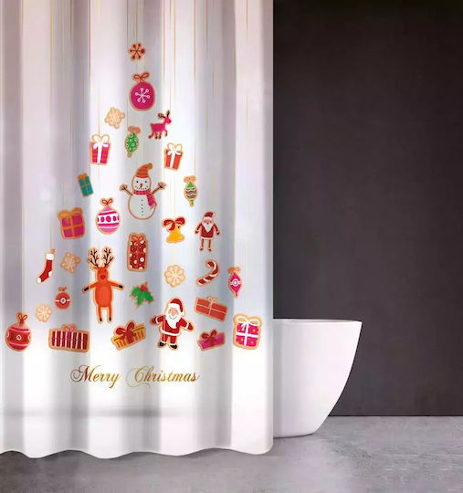 Saint Clair Christmas 402 Perdea de Baie Țesătură 180x200cm Multicoloră Saint Clair Christmas 402 Perdea de Baie Țesătură 180x200cm Multicoloră