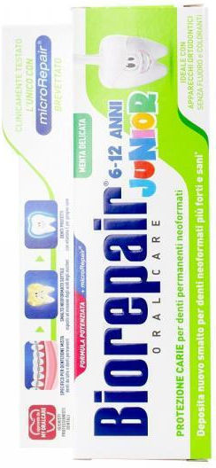 BioRepair Junior Children's Toothpaste for 6+ Years with Mint Flavor 75ml