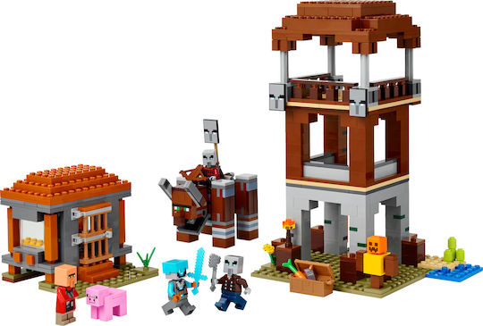 LEGO Minecraft The Pillager Outpost and Ravager for Ages 9+ 665 Pieces