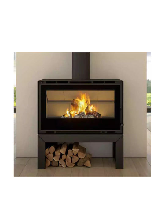 C&A Chama Salamander Cristal 98 Șemineu cu inserție Lemn 10.8kW Drept cu o ușă care se deschide Bază cilindrică