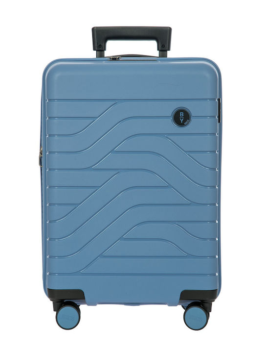 Bric's Milano Cabin Travel Suitcase Hard Grey Blue with 4 Wheels Height 55cm