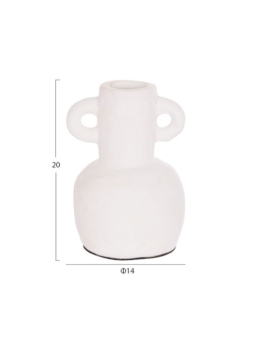 HomeMarkt Decorative Vase Clayvon White 14x14x20cm