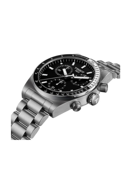 Tissot Ανδρικό Ρολόι 40mm Χρονογράφος Μπαταρίας με Ασημί Μεταλλικό Μπρασελέ