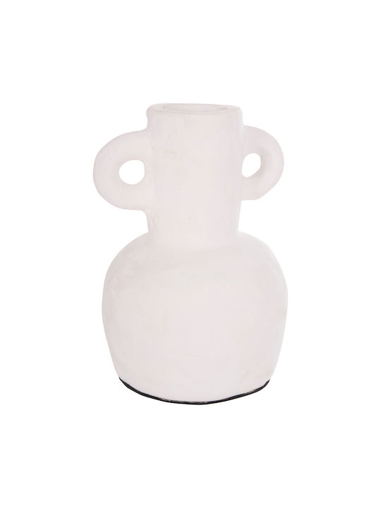 HomeMarkt Decorative Vase Clayvon White 14x14x20cm