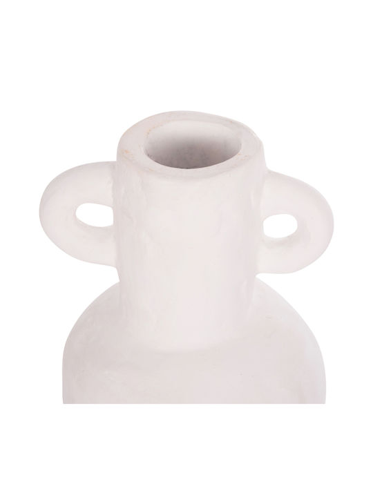 HomeMarkt Decorative Vase Clayvon White 14x14x20cm