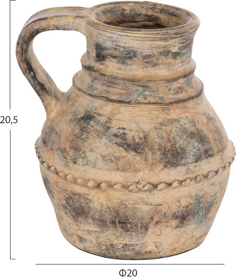 HomeMarkt Βάζο Πήλινο Vermo Μπεζ Φ20xΥ20cm