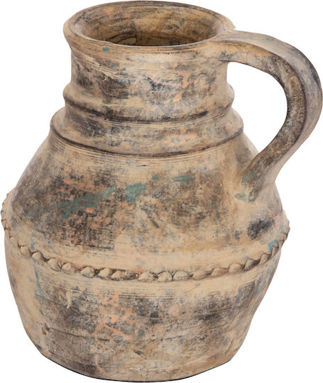 HomeMarkt Διακοσμητικό Βάζο Πήλινο Vermo Μπεζ Φ20xΥ20cm
