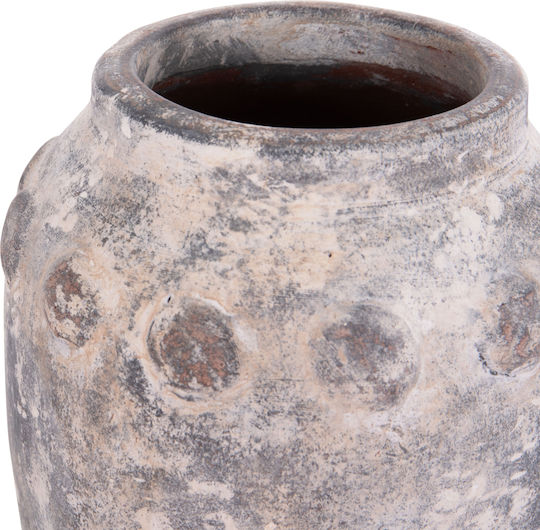 HomeMarkt Διακοσμητικό Βάζο Πήλινο Vermo Γκρι Φ20xΥ20cm