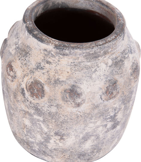 HomeMarkt Διακοσμητικό Βάζο Πήλινο Vermo Γκρι Φ20xΥ20cm
