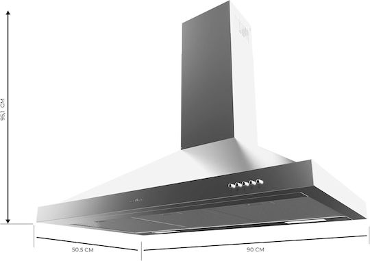 Cecotec Bolero Каминен аспиратор Рециркулация 90см Inox