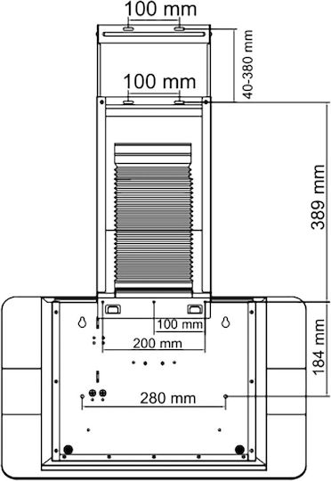 Bolero Flux DT 90650 Chimney Vent Hood 90cm Black