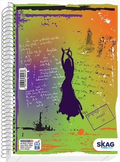 Skag Spiral Notebook Ruled A4 3 Subjects University Fun Urban 1pcs