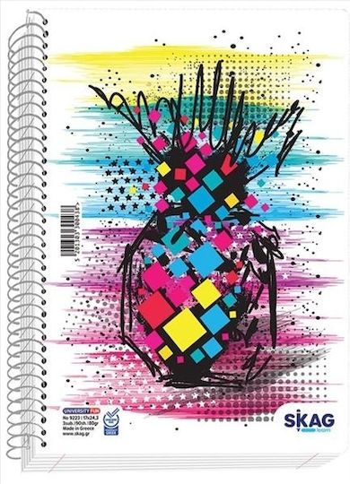 Skag Spiral Notebook Ruled A4 3 Subjects University Fun Urban 1pcs