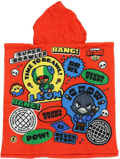 Brawl Stars Kid's Beach Poncho 55x100cm S0426mc Red