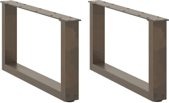 vidaXL Metallic Furniture Leg 2 Pieces Suitable for Table / Coffee Table 70x30cm Natural