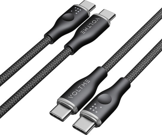 Voltme Braided USB 2.0 Cable USB-C Male - USB-C 100W PD Black 1m