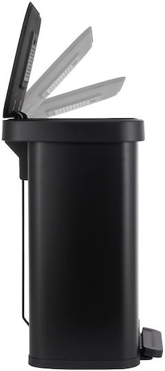 Estia Waste Bin Made of Stainless Steel with Pedal Black 50lt