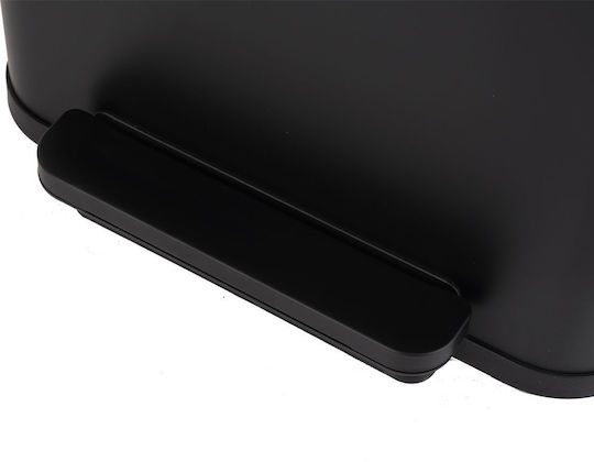 Estia Estia Mülleimer Soft Close aus Inox mit Pedal Schwarz 70lt