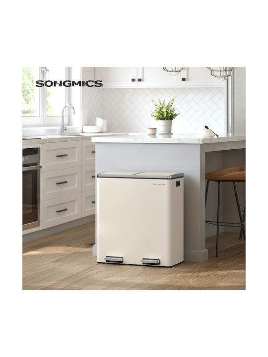 Songmics Two-Tone Trash Bin 60L Soft Close Pedal 58.5x36x65cm Ltb060a01