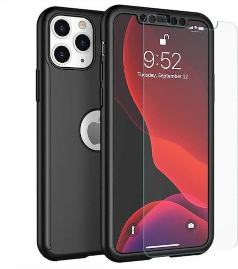 360 Full Cover Plastic / Tempered Glass / Silicon 0.3mm Negru (Galaxy M20)