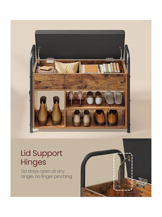 Fabric Shoe Organizer Brown 80.6x30x62.5cm