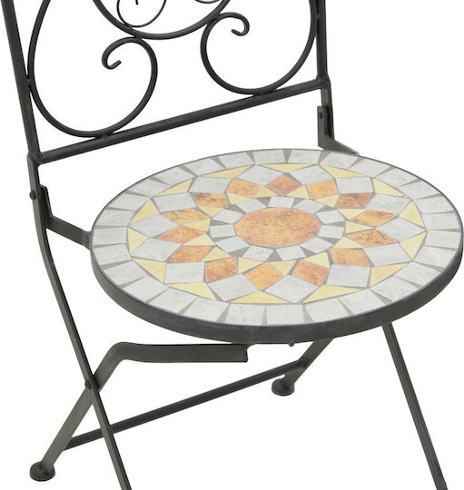 Set Sala De Mese Pentru Exterior Sellis 3 Piese Mozaic Negru