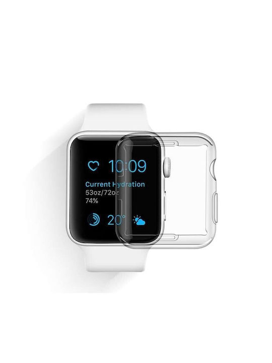 Carcasă de Silicon în culoarea Transparent pentru Apple Watch Series 2, Apple Watch Series 3