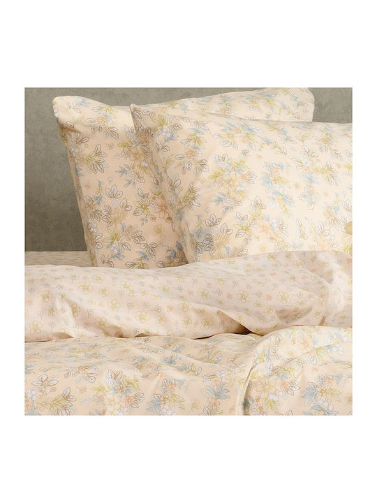 Melinen Duvet Cover Single 165x245 Chloe Peach