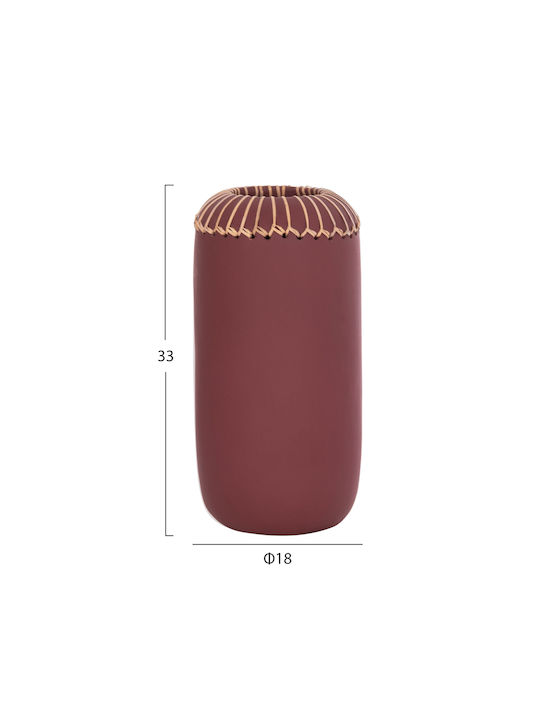 HomeMarkt Decorative Vase Lennox Red 18x18x33cm