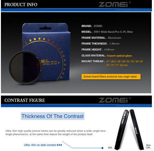 Diat HD / CPL / PL / Special Effects / ColouredFilter Kit 62mm for Camera Lenses