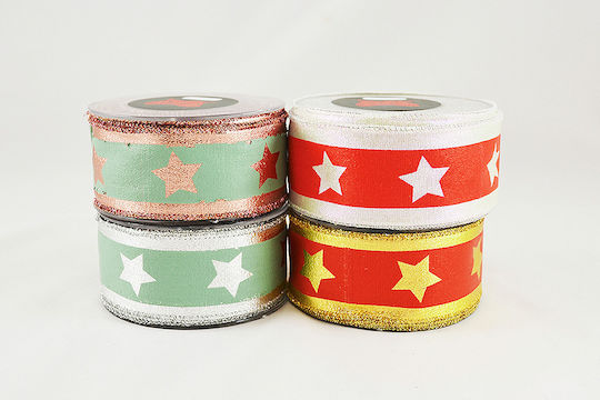Loneta-Band Foliensternen Rot-Gold 5 cm x 9 m Gold