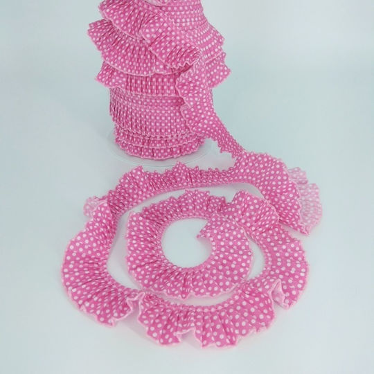 Gepunktetes Rosa Faltenband 30mm