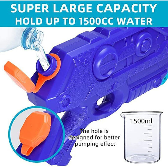 Pistoale de Jucărie pentru Copii 1500 Ml Tank Cu Mână de Transport Piscină Plajă Flippy 3 Ani+ Albastru Navy Lungime 44 Cm