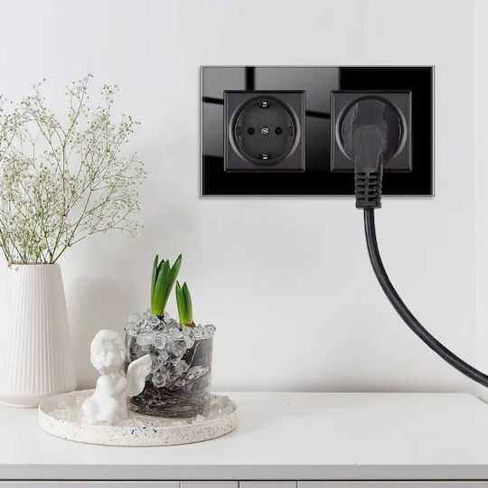Power Socket Black 1pcs