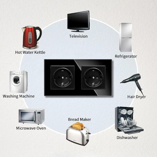 Power Socket Black 1pcs