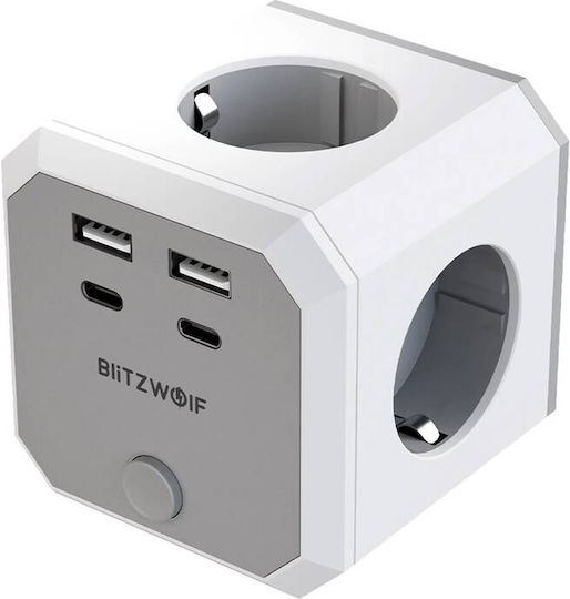 BlitzWolf PowerCube με 2 USB-A, USB-C και Διακόπτη