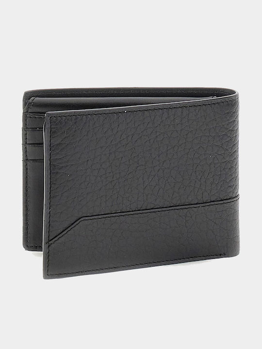 Boston Leather Men's Wallet Coins Black