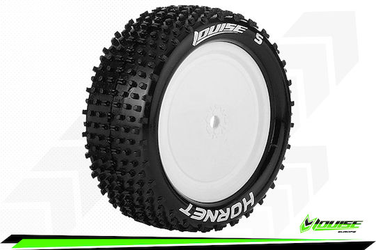 Louise Rc E-Hornet 1-10 Buggy Tire Set Mounted Soft White Wheels Hex 12mm 4WD Rear L-T3172SWKR
