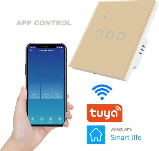 Încastrat Comutator de Perete Wi-Fi Auriu