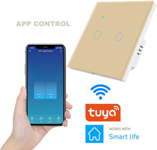 Încastrat Comutator de Perete Wi-Fi Auriu