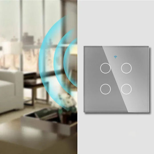 Comutator de Perete Wi-Fi Argintiu