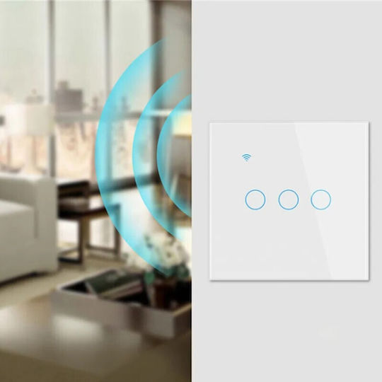 Încastrat Comutator de Perete Wi-Fi Alb