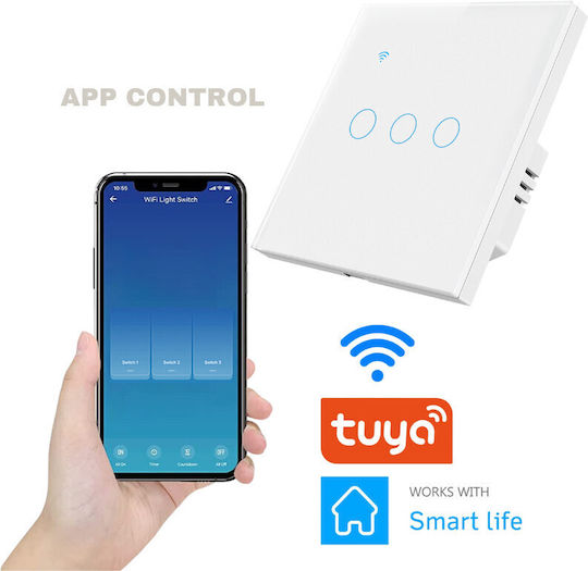 Încastrat Comutator de Perete Wi-Fi Alb